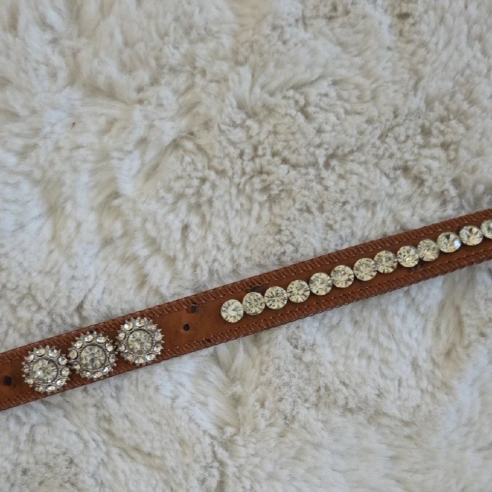 Shyanne Girls Ostrish Leather Rhinestone Belt